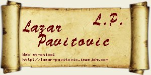 Lazar Pavitović vizit kartica